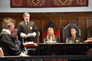 El nuevo presidente del TSJ aragonés durante su intervención